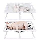 BAOK Hundeliege Outdoor Größe, Besitzhtes Hundebett Mit PVC-Rahmen Hochbeet Katzenbett Hundebett Tragbares Doppelseitiges Besitzhtes Einkommenbett Für Garten Draußen Camping Sommer Und Winter