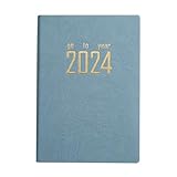 Tagesplaner 2024, Lederplaner, Notizbuch, Wochenplaner, Monatliche Seite für Terminbuch, Tagebuch, Notizbuch
