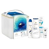 Dove Geschenkset Verwöhnend mit Anti Transpirant, Duschcreme, Handcreme, Body Lotion und Kosmetiktasche (150 ml + 225 ml + 400 ml + 75 ml)