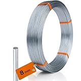 HausHeld® 15 Meter Runddraht Alu fi 8mm I Erdungsdraht I Blitzschutz AlMgSi - Meterware I Leicht und Flexibel