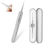RUCUDIM Edelstahl Pinzette Milienmesser, Mitesserpinzette Präzisions, Feine Technische Pinzette, Splitterpinzette für Extraktor, Akne Pickel Comedones Flecken oder Entfernung