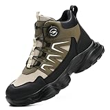 HIEYMSER Arbeitsschuhe Sicherheitsschuhe Herren Damen Anti-Smashing Leicht Rutschschutz Atmungsaktiv Stahlkappenschuhe (Grün, Erwachsene, Herren, 45, Numerisch, EU Schuhgrößensystem, M)