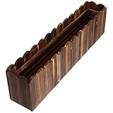 Angoily Kleiner Pflanzkasten aus Karbonisiertem Holz Wetterfester Blumentopf 50X9X13cm für Balkon Garten Terrasse Holz Pflanzgefäß für Sukkulenten und Dekoration