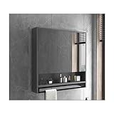 Spiegelschrank zur Wandmontage, Einzeltür, für Badezimmer, 60 cm, Grau