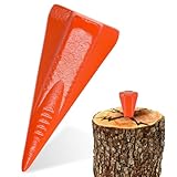 Herrselsam Spaltkeil, Holz-Spaltgranate aus Carbon-Stahl 17cm Ø 7,4cm Keil Holzspaltkeil, Massiv und Sicher Fällkeil Scheitkeil Drehkeil Spaltwerkzeug Keil