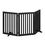 Relaxdays Absperrgitter, freistehendes Schutzgitter, HxB: 70 x 154 cm, mit Füßen, Hunde, Kindergitter klappbar, schwarz