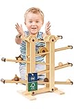 Kugelbahn Holz ab 1 Jahr - 100% natürlich, geöltes Premium FSC Buchenholz - Made in EU - Kugelbahn ab 1 Jahr - Auch Kinder 2, 3, 4 Jahre alt sind begeistert - Holzspielzeug ab 1 Jahr von Lisa & Max﻿