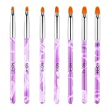 Hanyousheng 7 Stück UV Gel Pinsel Gelnägel für Nägel, UV-Gel, Acryl,Nagel pinsel, Nagelgel Pinsel,Pinselset Teilig für Nailart