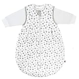 Coconette Ganzjahres Baby-Schlafsack Circle - 2-teilig: Langarm Innensack & gefütterter Außensack für Sommer & Winter, 100% Baumwolle - Größe: 0-3 Monate (50/56)