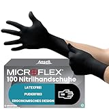 Ansell Microflex 93-732, Vielseitige Nitrilhandschuhe, Einweghandschuhe für präzise Handhabung, Arbeitshandschuhe für mechanische Aufgaben, Latexfrei, Puderfreie Einmalhandschuhe, 100 Stück, Gr. M