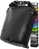 Nordlight Dry Bag 10L Wasserdichter Beutel - (Schwarz) Wasserdichter Packsack Mit Roll Top Verschluss Und Schultergurt | Schwimmen, Baden, Strand, Kanu, Stand Up Paddling, Tauchen