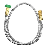 TINEASUR 1 Satz Gartenschlauch Aus Metall Flexschlauch Kurze Gartenwasserleitung 5ft Stahlschlauch 5ft Schlauchverlängerung Flexible Wasserschlauchverlängerung Edelstahl 304 Silver