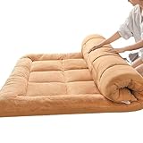 GXXINGIN Verdickte Bodenmatratze, Faltbare japanische Tatami-Bodenmatte, Futonmatte, verdickte japanische Futonmatratze, einzelnes Japanisches Futon für Einzel-, Doppel- und Queensize-Betten (gelb, 1