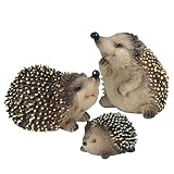 MEYAGOT 3 Stück Garten Igel Deko, Gartenfiguren Igel Figuren, Gartentiere Figuren, Gartenfigur Tierfigur Garten Tierfiguren Deko Skulptur Garten Ornamente Für Garten Und Terrasse