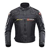 BORLENI Motorradjacke Herren Motorrad Jacke Winddicht mit Protektoren Protektoren Jacke Roller Biker Touren Damen Schwarz XXL