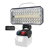 LADAMI Akku Lampe Strahler Tragbares Flutlichter Baustellen Lampe mit Typ C und USB-Aufladung Baustrahler kompatibel mit Makita、 Einhell、 Bosch 18V Akkus,Arbeitsleuchte für Camping,Autoreparaturen