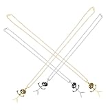 COLLBATH 4 Stück Doodle-Halskette lustige halskette geburtstagsgeschenk Halsketten für Frauen Herren Silberkette charms anhänger Halskette für Männer coole Halsketten Rostfreier Stahl