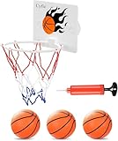 CYFIE Mini Basketballkorb Indoor Set mit 2 Saugnapf, 3 Bälle, 1 Luftpumpe, Basketball Kinder für Weihnachten Geburtstag, 16x12cm Kinder basketballkorb für Büro Wohnzimmer Bad Schlafzimmer
