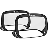 tectake 2er Set Fußballtore, Mini Pop-Up Fußballtore für Kinder & Erwachsene, selbstentfaltend, Tor für den Garten, inkl. Tragetasche - Diverse Modelle - (Schwarz | Nr. 403113)