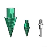 Brennholzspalter, SDS und quadratischer Schaft, Karbonstahl, Schnellwechsel, abnehmbarer Kopf, für Holzscheite, Spalten und DIY-Projekte, grün (rund mit Kopf)