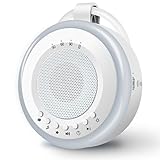 Tragbare Baby White Noise Machine: Easy@Home Einschlafhilfe Babys mit weißem Rauschen | Nachtlicht | 20 Beruhigende Schlaflieder & Naturgeräusche | 3 Timer-Einstellungen | USB wiederaufladbar (Weiß)