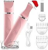 Intimrasierer Für Frauen, Elektrischer Rasierer Damen Intimbereich, Damenrasierer Intimrasierer, Rasierer Damen Intimbereich, Aufladbar,Wasserdicht für nass und trocken, Rosa