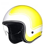 Offener Motorradhelm Sturzhelm Mit Visier Cruiser-Scooter-Moped-Fahrradhelm 3/4-Helm Für Den Stadtverkehr Unisex D,M(57-58CM)