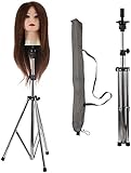 Puppenkopfständer für Friseure Neverland 78,5-141cm Übungskopf Ständer Perückenständer Verstellbare Metall Übungskopf Stativ für Puppen Kopf Halter Frisierkopf Mannequinkopf mit Tragetasche (Style A)