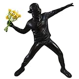 PIGPIGFLY Banksy Figur Skulptur,Figuren,Deko Wohnzimmer,Home Store Dekoration, Modern Abstract Kunst Skulpturen Deko, Bürodekorationen,Polyresin, Geschenk(Schwarz
