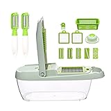 AVSMGP Gemüsehobel Gemüseschneider - Multischneider Hobel Gemüse Schneider Spiralschneider Gurkenhobel - Multifunktion Gemüseschneider Edelstahl Klinge - Vegetable Chopper,Grün