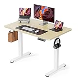 ErGear Höhenverstellbarer Schreibtisch 100 x 60cm Schreibtisch Höhenverstellbar Elektrisch Ergonomischer Steh-Sitz Tisch Computertisch für Heimbüro mit 4 Memory-Steuerung (Natürlich)