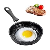 RANJIMA Mini Pfanne, 12cm Kleine Pfanne für Spiegeleier Mini Bratpfanne Eierpfanne Induktion Tragbar Omelettpfanne Antihaftbeschichtung Spiegeleipfanne für Eiern, Speck, Schinkenscheiben, Steaks
