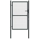 Xichuzi Mesh-Gartentor, Gartentür, Gartenpforte, Zauntür, Zaun Garten, Verzinkter Stahl 100 x 250 cm Grau