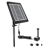 Faeymth 200L/H Solarpanel Wasserbrunnen Pool Teich Garten Wassersprinkler Sprühgerät Schwarze Mini-Wasserpumpe für Vogelbad Wasserbrunnenpumpe