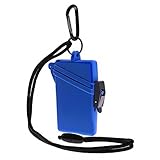 WITZ STRANDSAFE - Wasserdichter Badesafe blau [1 Stück] Strandbox Schwimmsafe mit Karabinerhaken und Nylonschnur