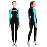 Dive Skins Ganzkörper-Badeanzug, Neoprenanzug, Tauchanzug, Rashguard, Tauchanzug für Damen, Herren, Erwachsene, langärmelig, Bademode, einteilig, UV-Schutz, schnell trocknend, Sonnenanzug zum Surfen,