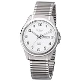 Regent Herren Uhr F-1198 Metall Quarz Armband-Uhr Titan-Uhr Silber URF1198