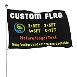 Personalisierte Flagge, Fahne Selbst Gestalten 2 × 3/3× 5/4 × 6/5 × 8FT, Fügen Sie Ihr eigenes Bild hinzu, Text, Personalisierte Wanddekoration Garten-Yard-Schild Camping Flagge(ohne Fahnenmast)