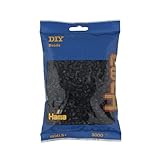 Hama Perlen 201-18 Bügelperlen Beutel mit ca. 3.000 bunten Midi Bastelperlen mit Durchmesser 5 mm in Schwarz, kreativer Bastelspaß für Kinder ab 5 Jahren