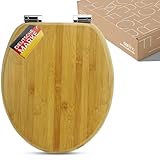 SANFINO® Bambus WC Sitz mit Absenkautomatik, edle Holz-Optik und hochwertige Qualität, hoher Sitzkomfort aus nachhaltigem Echtholz, einfache Montage inkl. Montageanleitung – 'Dark Brown'