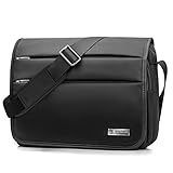 SPAHER 14 Zoll Laptoptasche Herrentasche Zum Umhängen Umhängetasche Männer Schultertasche Arbeitstasche Aktentasche Messenger Bag Kuriertasche Collegetasche Studententasche Geschenk Schwarz