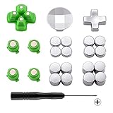eXtremeRate Aluminium D-Pad Aktionstasten Knöpfe für ps4 Controller, Ersatz Alu Tasten Aufsätze Magnet Mod Zubehör Set für ps4/für ps4 Pro/für ps4 Slim (23 Teiliges Set)