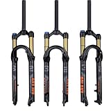 BOLANY 27.5/29Zoll MTB Luftgabel, 120mm Federweg Fahrrad-Federgabel 28.6mm (1-1/8inch) 220mm Gewindefreier gerader Gabelschaft 9x100mm QR Scheibenbremsversion