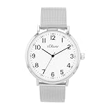 s.Oliver Armbanduhr mit Metallband für Herren, Silber, wasserdichte 3 bar, Geschenkidee, kommt in Uhren Geschenkbox, 2040145