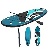 Aufblasbare Boards, 240x76x10cm Aufblasbares Stand Up Paddle Board Surfbrett mit Paddel, Pumpe, Sicherheitsleine, Komplettes Zubehör, Erwachsene Paddelboard (Grün)