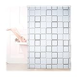 Relaxdays Duschrollo Square, wasserabweisend, Retro Badrollo Wanne u. Dusche, Deckenmontage, 160x240cm, semitransparent
