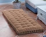 Dickes Samt-Gartenbankkissen, 100 x 50 cm, flauschiges 2-/3-Sitzer-Sitzkissen für Zuhause, Terrasse, weiches Sofa, Matratzenkissen, braun, ideal für Schaukel im Freien und für den Innenbereich