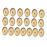 MAGICLULU 25 Stück Ovale Holzscheiben 6cm Unbemalt Holzplatten zum Basteln Selbstgemacht Holzornamente für Handwerk und Dekoration