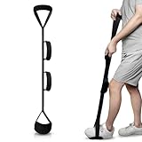 Aufstehhilfe Gehhilfe für Senioren Aufstehhilfen 104 cm Leg Strap Beinhebergurt mit Gepolsterten und Handgriff Behinderten Hilfsmittel Nach Hüft Op für Ältere Menschen Kranke Behinderte (Schwarz)