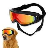 KUMSODE 1 Stück Hundebrille, Brille Hund UV-Schutz, Winddicht Hunde Brille, Sonnenbrille Hund mit Verstellbare Riemen, Hundesonnenbrille für Mittel Große Hunde, zum Autofahren,Outdoor-Aktivitäten